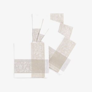 Set of 4 Linen-Blend Napkins with Damask Print