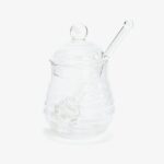 Glass Honey Jar with Dipper and Lid
