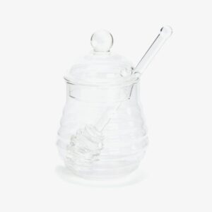 Glass Honey Jar with Dipper and Lid