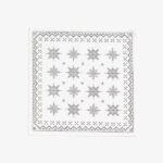 Grey Embroidered Star and Geometric Napkin / Small Tablecloth