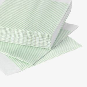 Green Striped Paper Napkins – 2-Ply Disposable Table Napkins