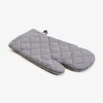 Grey Quilted Oven Mitt - Heat-Resistant Kitchen Glove