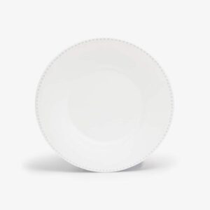 White Beaded Ceramic Bowl - All-Purpose Serving Bowl